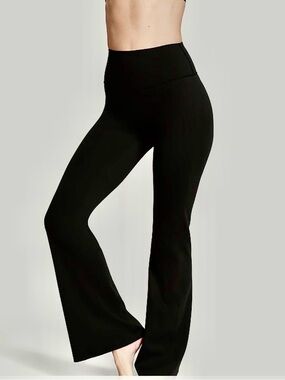 PINK Victoria's Secret Black High-Waist Flare Yoga Pants